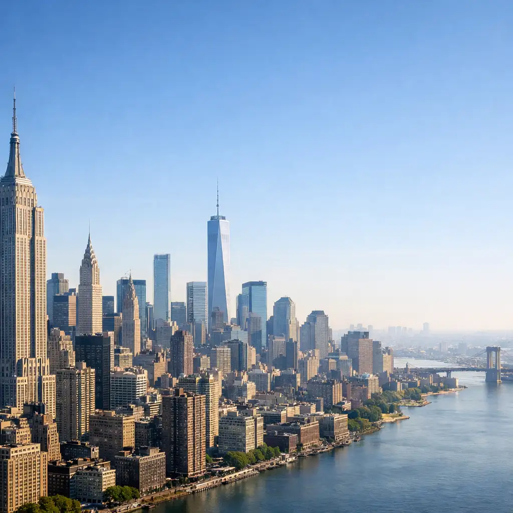 New York road and landscape